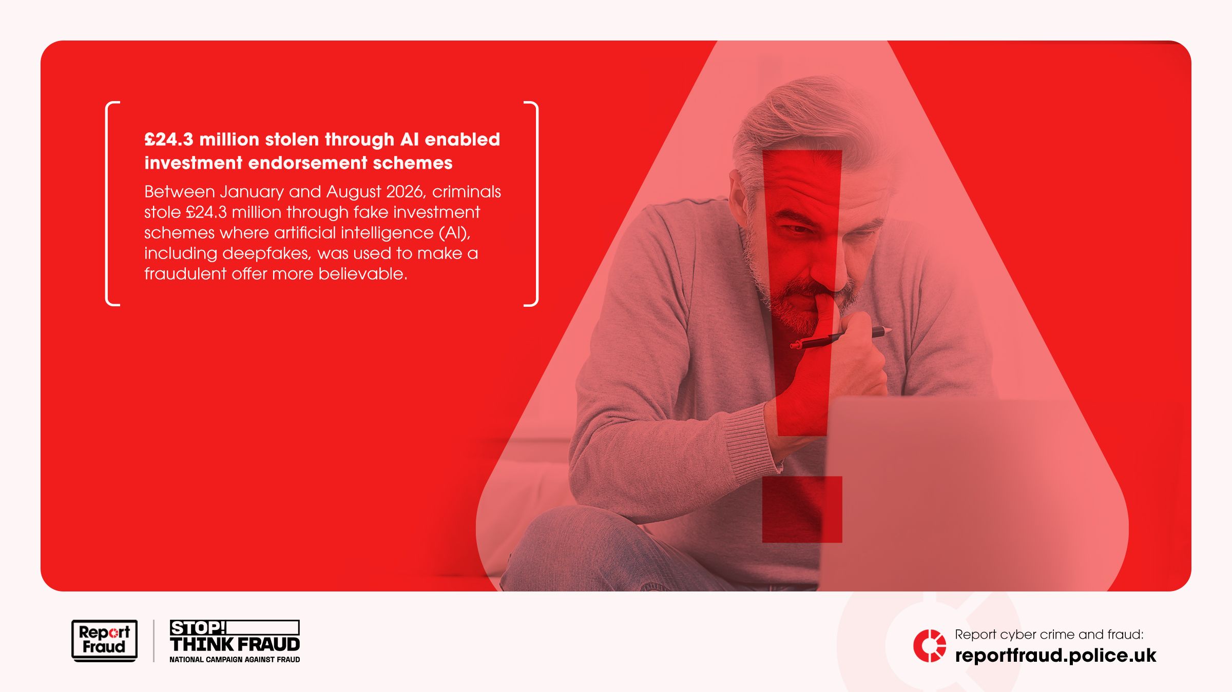 AI investment scam campaign poster