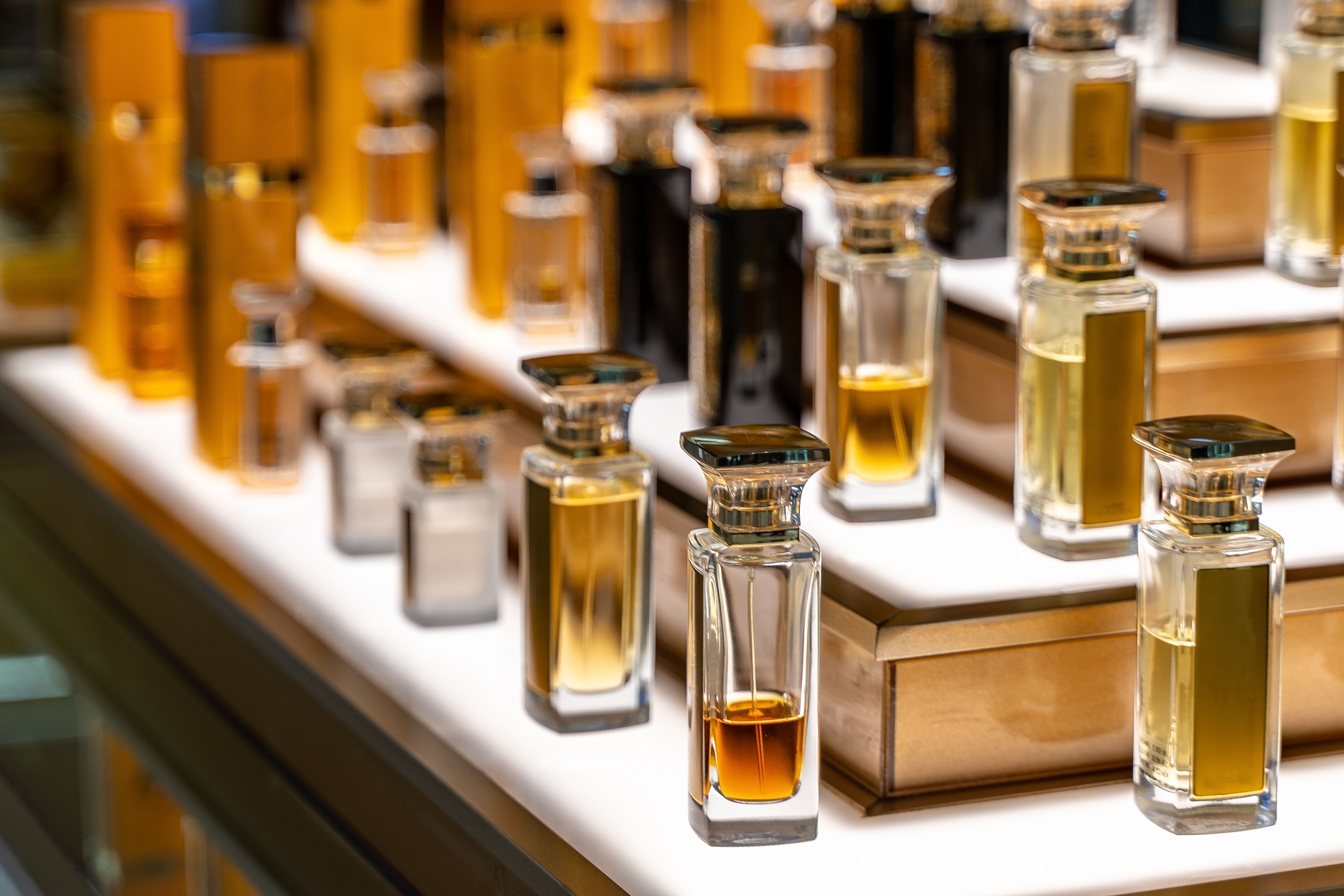 Image of a collection of fragrance bottles