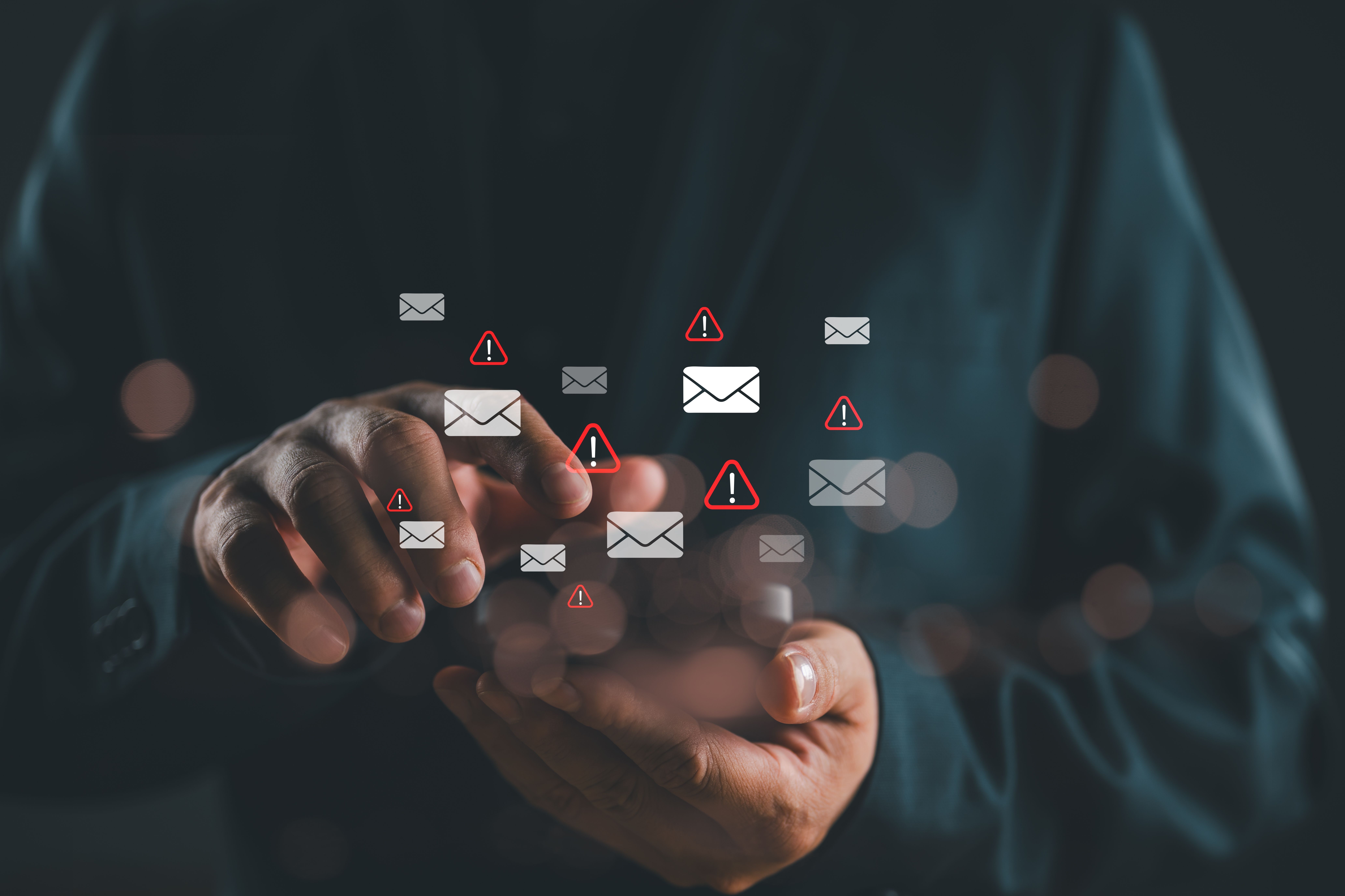Person checking emails on mobile