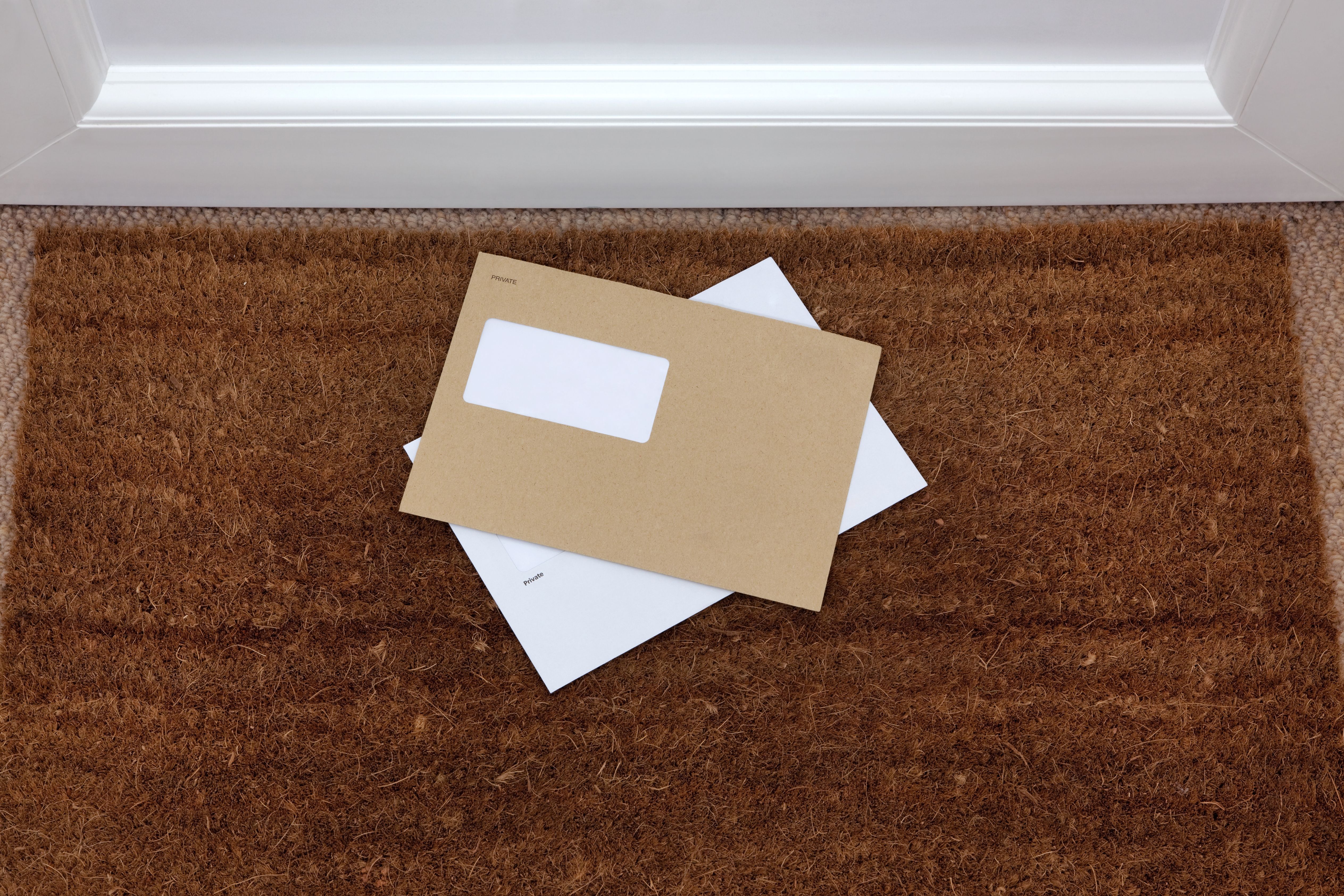 Letters posted through a letter box